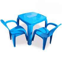 Kit 2 Cadeiras e mesa infantil com compartimento atividades Azul Cód. 2391 - Usual