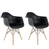 Kit 2 Cadeiras Eames Arm Dsw-m Empório Tifanny Preto Kit 2 Cadeiras Eames Arm Dsw-m Empório Tifanny Preto
