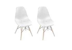 Kit 2 Cadeiras Eames Design Colméia Eloisa Branca