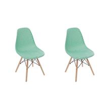 Kit 2 Cadeiras Eames Design Colméia Eloisa Verde