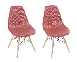 Kit 2 Cadeiras Eames Design Colméia Eloisa Vinho