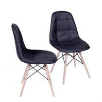 Kit 2 Cadeiras Eames Eifeel Botone Preto Kit 2 Cadeiras Eames Eifeel Botone Preto