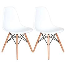 Kit 2 Cadeiras Eames Em Madeira E Pp Brancas Kit 2 Cadeiras Eames Em Madeira E Pp Brancas