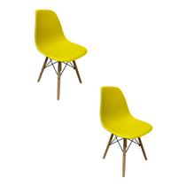 Kit 2 Cadeiras Eames Polipropileno Base Madeira Eiffel Espresso Móveis