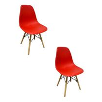 Kit 2 Cadeiras Eames Polipropileno Base Madeira Eiffel Espresso Móveis