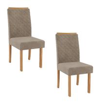 Kit 2 Cadeiras Elegance Nuova Com Espaldar Tecido Veludo Suede Bordado Estrutura 100% MDF Sonetto