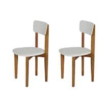 Kit 2 Cadeiras Elisa Assento Estofado Base em Madeira Maciça para Sala de Jantar Offwhite Kit 2 Cadeiras Elisa Assento Estofado Base em Madeira Maciça para Sala de Jantar Offwhite