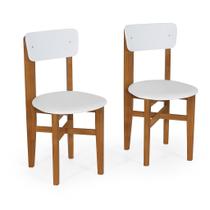 Kit 2 Cadeiras em Madeira Maciça Elisa para Sala de Jantar Branco