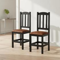 Kit 2 Cadeiras em Madeira Maciça Reforçada Diamante