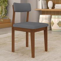 Kit 2 Cadeiras Em Mdf Estofadas Utah Freijó/s.cinza - M.a Kit 2 Cadeiras Em Mdf Estofadas Utah Freijó/s.cinza - M.a