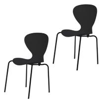Kit 2 Cadeiras Empilháveis Base Aço Tubular Flash Kit 2 Cadeiras Empilháveis Base Aço Tubular Flash