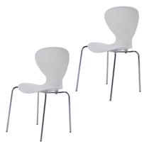 Kit 2 Cadeiras Empilháveis Base Aço Tubular Flash Kit 2 Cadeiras Empilháveis Base Aço Tubular Flash