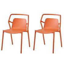 Kit 2 Cadeiras Empilhável Enjoy Rivatti 53 cm (Largura) Polipropileno (PP) Pêssego com Proteção UV