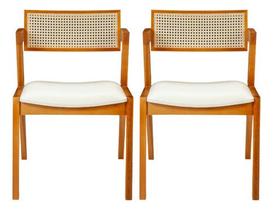 Kit 2 Cadeiras Encosto Telinha Com Braço Mesa Cozinha