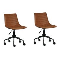 Kit 2 Cadeiras Escritório Decorativa material sintético Florença
