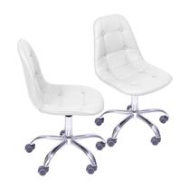 Kit 2 Cadeiras Escritório Eames Botonê com Rodízio Dkr