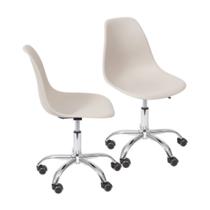 Kit 2 Cadeiras Escritório Eames Giratória com Rodízio Dkr