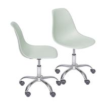 Kit 2 Cadeiras Escritório Eames Giratória com Rodízio Dkr