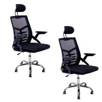 Kit 2 Cadeiras Escritório Executiva Diretor Relax Ergonômica Com Apoio De Cabeça Kit 2 Cadeiras Escritório Executiva Diretor Relax Ergonômica Com Apoio De Cabeça
