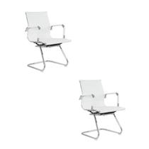 Kit 2 Cadeiras Escritório Interlocutor Fixa Esteirinha material sintético Manhattan Kit 2 Cadeiras Escritório Interlocutor Fixa Esteirinha material sintético Manhattan