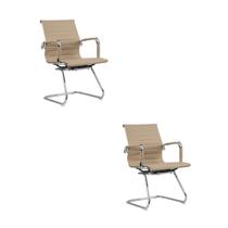 Kit 2 Cadeiras Escritório Interlocutor Fixa Esteirinha material sintético Manhattan Kit 2 Cadeiras Escritório Interlocutor Fixa Esteirinha material sintético Manhattan