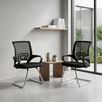 Kit 2 Cadeiras Escritório JGM Smart Fixa Confortável Ergonômica Moderna Kit 2 Cadeiras Escritório JGM Smart Fixa Confortável Ergonômica Moderna