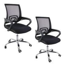 Kit 2 Cadeiras Escritório Oficial Begônia Ergonômico Preto Kit 2 Cadeiras Escritório Oficial Begônia Ergonômico Preto