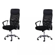 Kit 2 Cadeiras Escritorio Presidente com Relax Tela Mesh material sintético 3307