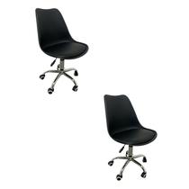 Kit 2 Cadeiras Escritório Secretaria Decorativa Eames Chicago
