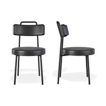 Kit 2 Cadeiras Escritório Ster material sintético Preto - Belliv Decor