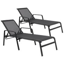 Kit 2 Cadeiras Espreguiçadeiras para Área Externa Jardim Piscina