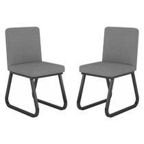 Kit 2 Cadeiras Estilo Industrial Toronto Pret/cinza - Móveis Arapongas - MOVEIS ARAPONGAS