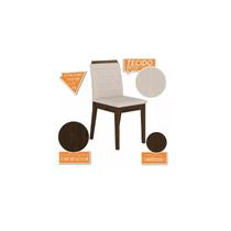 Kit 2 cadeiras estofada qatar imbuia/bege