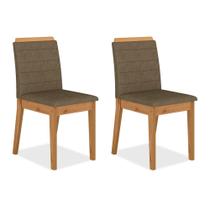 Kit 2 Cadeiras Estofadas Cairo Cinamomo/capuccino - Móveis Arapongas