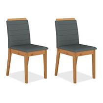 Kit 2 Cadeiras Estofadas Cairo Cinamomo/cinza - Móveis Arapongas