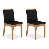 Kit 2 Cadeiras Estofadas Cairo Cinamomo/preto - Móveis Arapongas