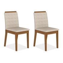 Kit 2 Cadeiras Estofadas Cairo Freijó/suede Bege - M.a