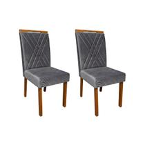 Kit 2 Cadeiras Estofadas Confortse Sala Jantar Madeira Maciça Design Moderno Promoção