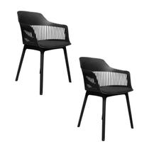 Kit 2 Cadeiras Estofadas de Jantar Marcela Preto