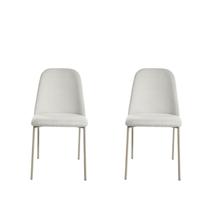 Kit 2 Cadeiras Estofadas e com Base de Aço Lucille 2 Unidade - Champanhe/Linked Kit 2 Cadeiras Estofadas e com Base de Aço Lucille 2 Unidade - Champanhe/Linked