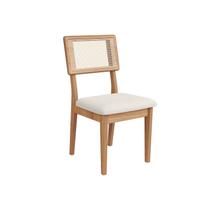 Kit 2 Cadeiras Estofadas Encosto Telado Estrutura 100% MDF Bolonha Cinza/Freijó/Cesare Escuro