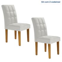 Kit 2 Cadeiras Estofadas Hobby Espresso Móveis Ypê/Off White/Boucle Gelo