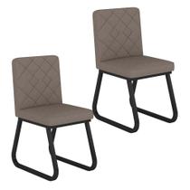 Kit 2 Cadeiras Estofadas Industrial Chicago Pre/cap - Móveis Arapongas