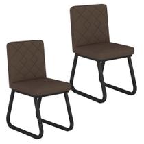 Kit 2 Cadeiras Estofadas Industrial Chicago Pre/mar - Móveis Arapongas