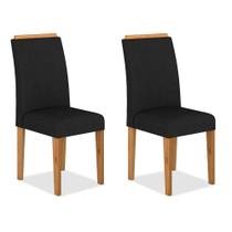 Kit 2 Cadeiras Estofadas Londres Cinamomo/preto - Móveis Arapongas