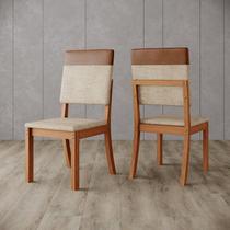 Kit 2 Cadeiras Estofadas para Mesa de Jantar Milla Plus