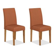 Kit 2 Cadeiras Estofadas Sofia Cinamomo/terracota - Móveis Arapongas