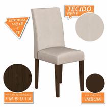Kit 2 Cadeiras Estofadas Sofia Imbuia/bege - Móveis Arapongas Kit 2 Cadeiras Estofadas Sofia Imbuia/bege - Móveis Arapongas