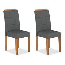 Kit 2 Cadeiras Estofadas Vitória Cinamomo/cinza - Móveis Arapongas