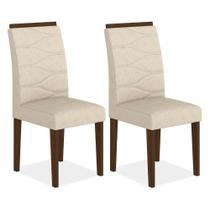 Kit 2 Cadeiras Estofadas Vitória Imbuia/bege - Móveis Arapongas - A Móveis Arapongas